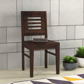 Due Solid Sheesham Wood Chair (Walnut Finish)